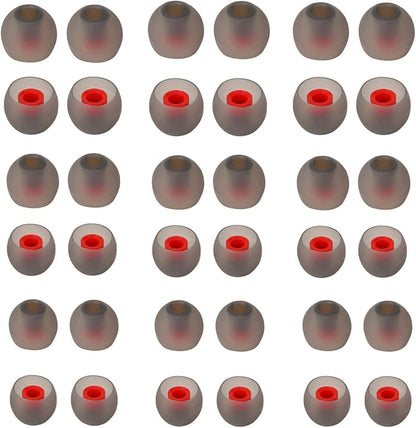 Earbud Tips Soft and Comfortable Silicone Ear Bud Replacement Pieces Fit Most in-Ear Headphones，Inner Hole 3.8mm -5.5mm，18 Pairs Black and Red S/M/L Replacement Earbud Tips