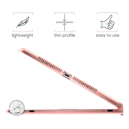 typecase Touch Case with Keyboard for iPad 9th Generation (10.2", 2021), Multi-Touch Trackpad, 10 Color Backlight, 360, Thin & Light - iPad 8th Gen (2020), 7th Gen (2019), Air 3, Pro 10.5 (Rose Gold)