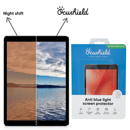 Ocushield Anti Blue Light Tempered Glass Screen Protector for Apple iPad Mini 4/5 (8") - Blue Light Filter for iPad - Anti Glare - Protect Your Eyes & Improve Sleep