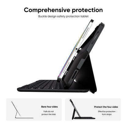 PAUL B for iPad 10th/11th Generation Case with Keyboard 10.9 Inch 2022/11 Inch 2025,Cover with Pencil Holder,Integrated for 10 Gen/11 Gen(A16),Wireless iPad Keyboard Case,Thin & Light (Black)