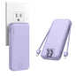 Nusyddy Portable Charger 10000mAh Fast Charging w/Built-in Wall Plug White
