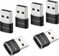 USB to USB C Adapter 6 packs for iPhone Fast Charging, Transfer and Type C OTG convert. USBC to A Compatible with iPhone 16 16e 15 Plus Pro Max,iPad Pro Air 4 Mini 6 almost USB devices