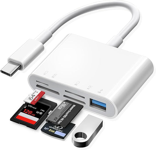 Oyuiasle USB C SD Card Reader, USB-C to SD MicroSD XD Picture MS Memory Stick Cards, Type C 5 Slots Memory Card Adapter for iPhone 15 iPad Mac Laptop MacBook and Android Galaxy More USBC Devices