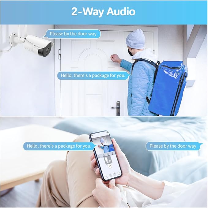 【130° Wide-Angle】 Outdoor Wireless Security Camera System, WiFi Video Surveillance Systems, Home Security Cameras DVR System