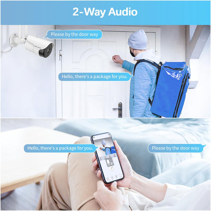 WEILAILIFE 【130° Wide-Angle & 2-Way Audio】 Outdoor Wireless Security Camera System, WiFi Video Surveillance, Home Security Cameras
