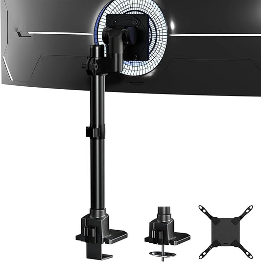 Monitor-Arm Ultrawide Heavy Duty 24-57'' - Aluminum Single Monitor Mount Holds up to 59.4lbs, Adjustable Desk Mount Stand, VESA75/100/200mm, Black