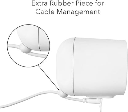 Wasserstein Solar Panel Compatible with Arlo Essential 2K Outdoor Security Camera (2nd Gen) / XL (2nd Gen) & Essential Spotlight (Camera NOT Included) - (2-Pack, White)