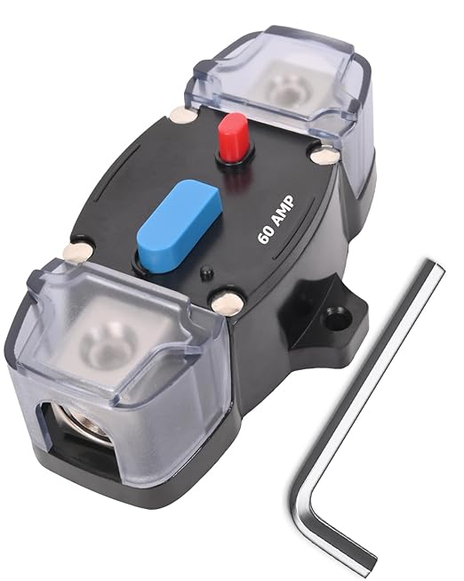 60A Resettable Circuit Breaker - 60 Amp Self Recovery with Manual Reset Button for Car Audio & Amps Protection