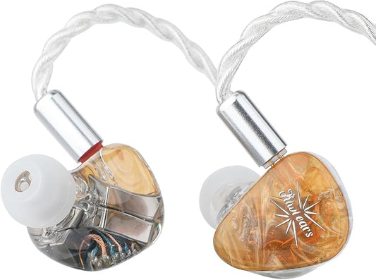 Linsoul Kiwi Ears Orchestra Lite Performance Custom 8BA in-Ear Monitor IEM with Detachable 4-core 7N Oxygen-Free Copper OFC Cable, Handcrafts Faceplate for Audiophile Studio Musician (Orange)