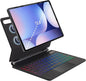 Magic Keyboard Case for Samsung Galaxy Tab S10+ Plus/S9+ Plus/S9 FE+ Plus/S8+ Plus/S7+ Plus/S7 FE 12.4 Inch, Rainbow Color Backlit Keyboard - Multi-Touch Trackpad - Floating Cantilever Stand, Black