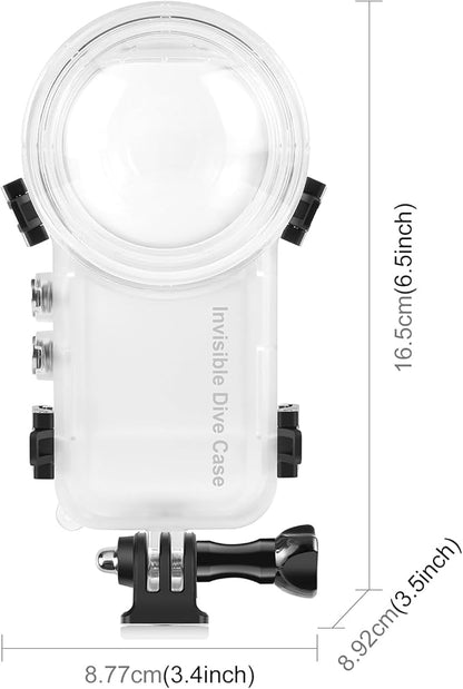 PULUZ 50m/164ft Invisible Dive Case for Insta360 X4 Underwater Waterproof Diving Housing Cover Protective PC Sealed Shell Photography Housings with Bracket Action Camera Accessories