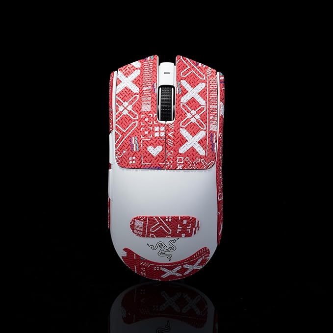 Grip Tape for Razer Viper V3 Pro - Anti-Slip,Enhanced Control, Sweat Resistance,Improves FPS Gaming Grip & Mouse Protection [Pre-Cut] Printsteam Red