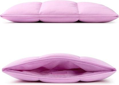 Comfyable Puffy Laptop Sleeve 15 Inch 16 Inch, Quilted Puffer Laptop Carrying Case for Women, Pillow Pouch Compatible for MacBook Air 15 in M4 2025 & MacBook Pro 16 in M4 2024, Lavender