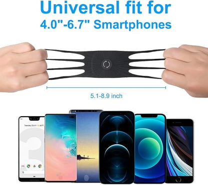 VUP Wristband Phone Holder, 360° Rotatable Forearm Armband for iPhone 15/14/13/Pro Max/Pro/Mini/12/11/SE 2020/Xs/XR/X/8/7/Plus, Fits All 4-6.7 Inch Smartphones (Black-Small)