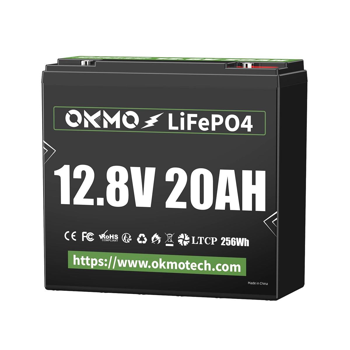 OKMO 12V 300Ah LiFePO4 Lithium Battery With Bluetooth Built-in 150A BMS Low-Temp Protection for RV, Solar/Off-Grid Applications, Home Energy Storage, Marine