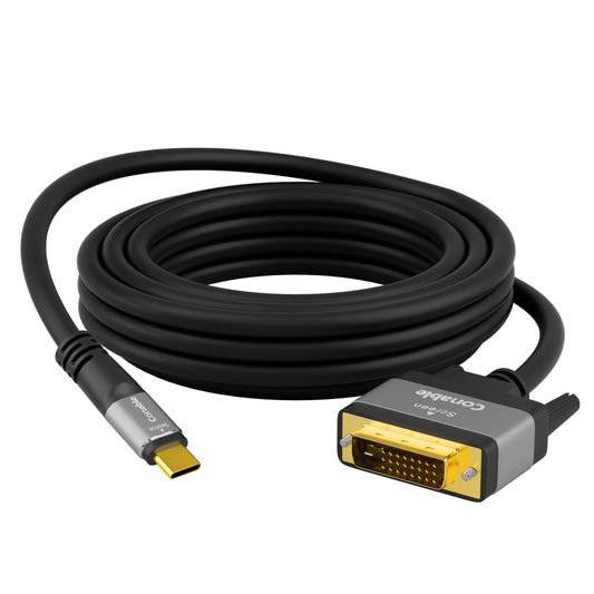 4K USB C to DVI Cable 20 FT, USB Type-C to DVI-D Adapter, Real 4K, Aluminum