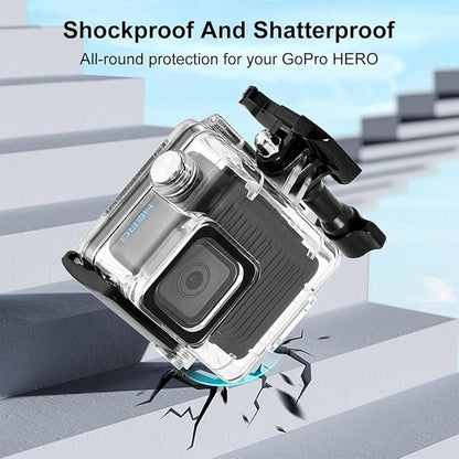 PULUZ 196FT/60M Waterproof Housing Case for GoPro Hero 4K, Protective Underwater Dive Housing Shell with Mount & Screw Accessories for Go Pro Hero 4K 2024 Action Camera