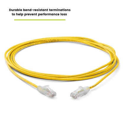 TRUECABLE Cat6 Component Rated Patch Cable, Unshielded (U/UTP), 10ft, Yellow, 28AWG Stranded Pure Copper, Snagless 10G High-Speed Ethernet Cable, PoE++ 4PPoE 100W, UL Listed, RoHS-3, 1 Pack