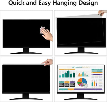 Hanging Computer Privacy Screen Protector Shield Compatible for 26/27 Inch Widescreen Desktop Monitor -Anti Glare & Blue Light Filter-Hanging Design for Easy On/Off