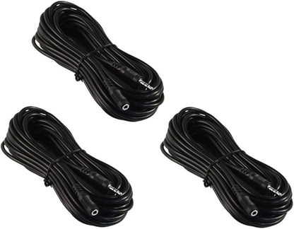Three Pack of YCS Basics 25 Foot 3.5mm Stereo Headphone/AUX Extension Cable Male/Female