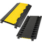 CXRCY Cable Ramp 3 Pack 2 Channel 11000lbs axle Capacity Floor Cord Cable Protector, Rubber Speed Bumps Hose Protector Ramps for Wire/Hose/Pipe Hider Driveway &Outdoor 40x10x2 inch(L x W x H)