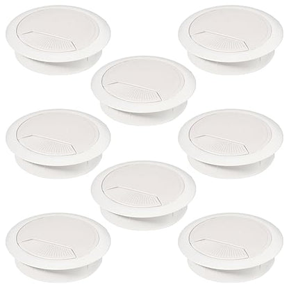 Desk Grommet 2 inch(50mm)8 Pcs, Desk Hole Grommet, Cable Grommet, Desk Hole Cover, Desk Cord Hole Cover, Desk Cable Hole Cover, Desk Wire Hole Insert, Furniture Hole Cover(White Grommet)