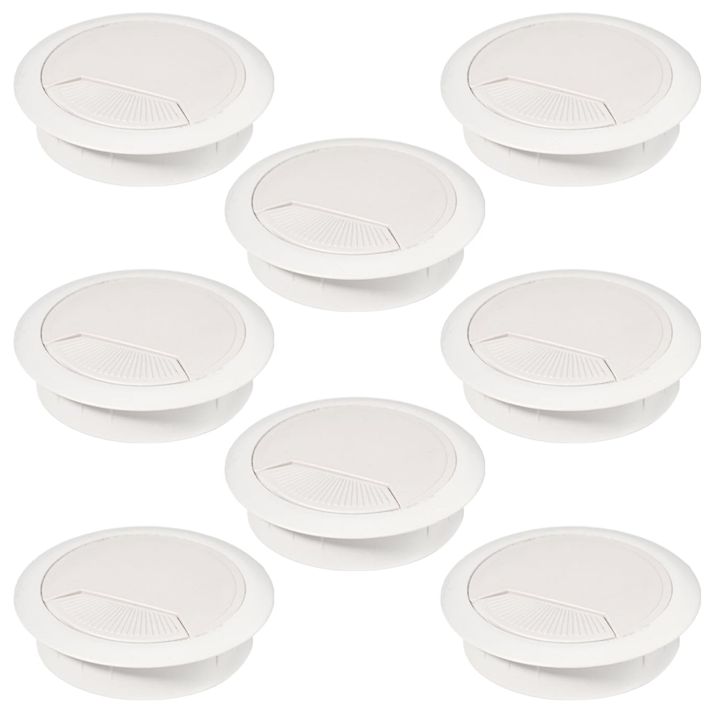 Desk Grommet 2 inch(50mm)8 Pcs, Desk Hole Grommet, Cable Grommet, Desk Hole Cover, Desk Cord Hole Cover, Desk Cable Hole Cover, Desk Wire Hole Insert, Furniture Hole Cover(White Grommet)
