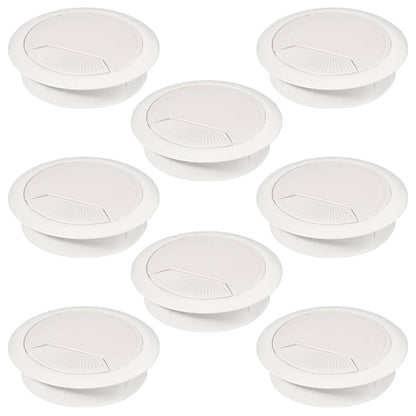 Desk Grommet 2 inch(50mm)8 Pcs, Desk Hole Grommet, Cable Grommet, Desk Hole Cover, Desk Cord Hole Cover, Desk Cable Hole Cover, Desk Wire Hole Insert, Furniture Hole Cover(White Grommet)
