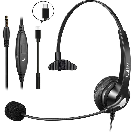 Callez 3.5mm Jack Cell Phone Headset with Microphone Noise Cancelling