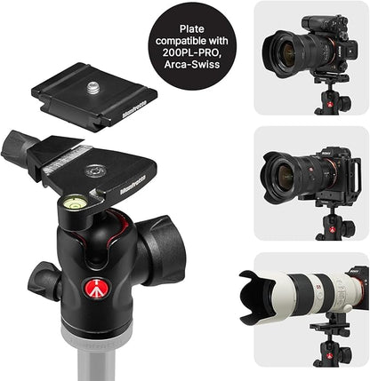 Manfrotto Befree Advanced AS, Camera Tripod, Twist Lock, Compatible with Arca-Swiss, Portableand Compact, Alumiium, Travel Tripod Kit, Ball Head, for DSLR, Mirrorless, Camera Accessories
