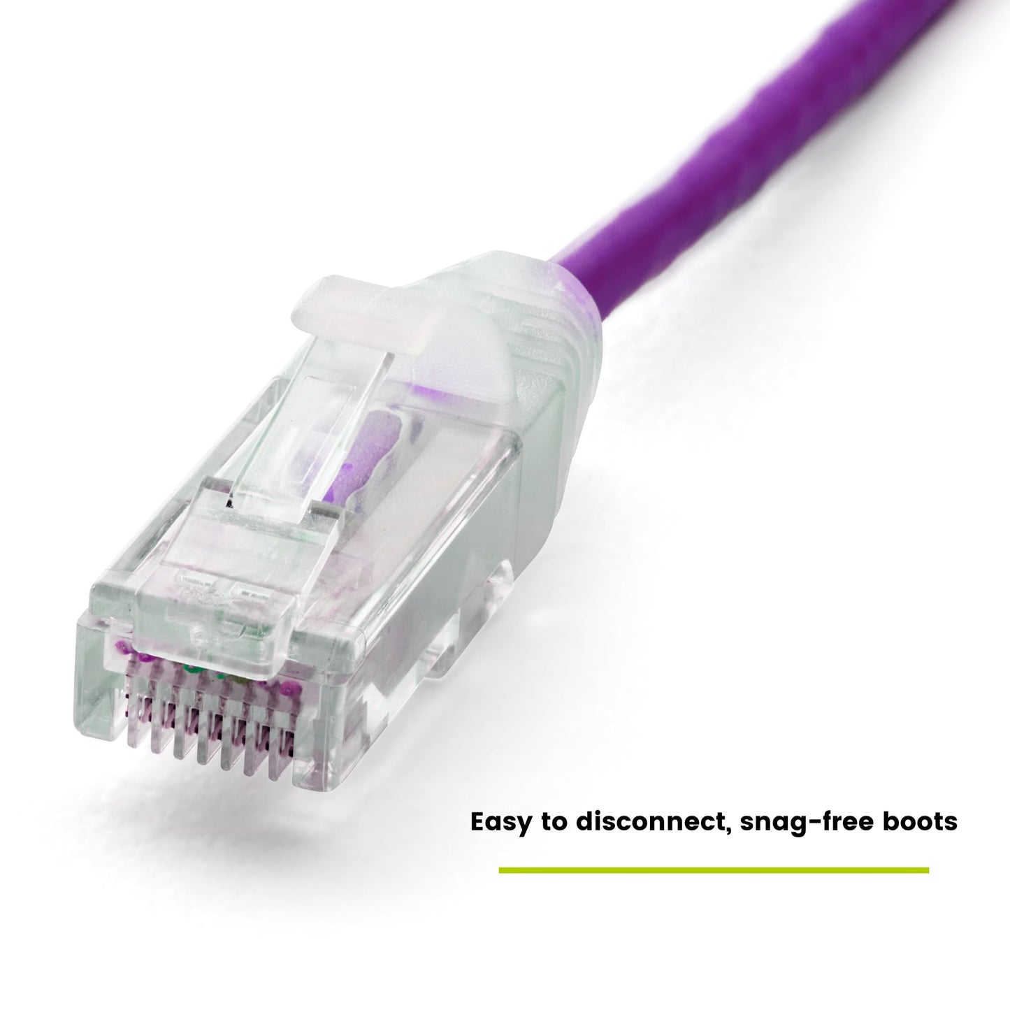 TRUECABLE Cat6 Component Rated Patch Cable, Unshielded (U/UTP), 6in, Purple, 28AWG Stranded Pure Copper, Snagless 10G High-Speed Ethernet Cable, PoE++ 4PPoE 100W, UL Listed, RoHS-3, 1 Pack
