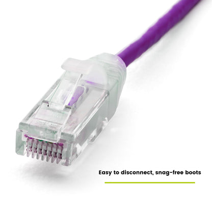 TRUECABLE Cat6 Component Rated Patch Cable, Unshielded (U/UTP), 5ft, Purple, 28AWG Stranded Pure Copper, Snagless 10G High-Speed Ethernet Cable, PoE++ 4PPoE 100W, UL Listed, RoHS-3, 1 Pack