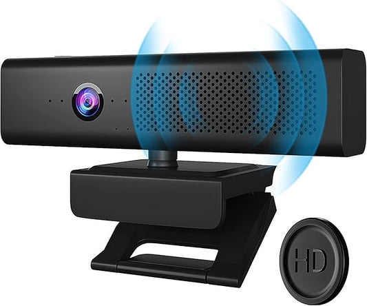 ROTOPATA 3-in-1 Full HD 1080P Conference Webcam with Speaker and 4 Mics