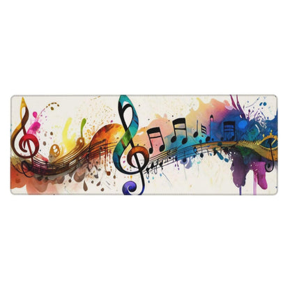 Gaming Mouse Pad, Large Non-Slip Rubber Base Mousepad, Keyboard Mouse Mat, Desk Pad with Stitched Edges, 31.5x11.8inch, Music Note