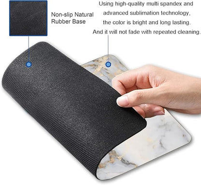 Mouse Pad, Gray Gold Marble Mouse Pad, Premium-Textured Marbling Mouse Mat Square Waterproof Non-Slip Rubber Base Computer Mousepad for Office Laptop Desk