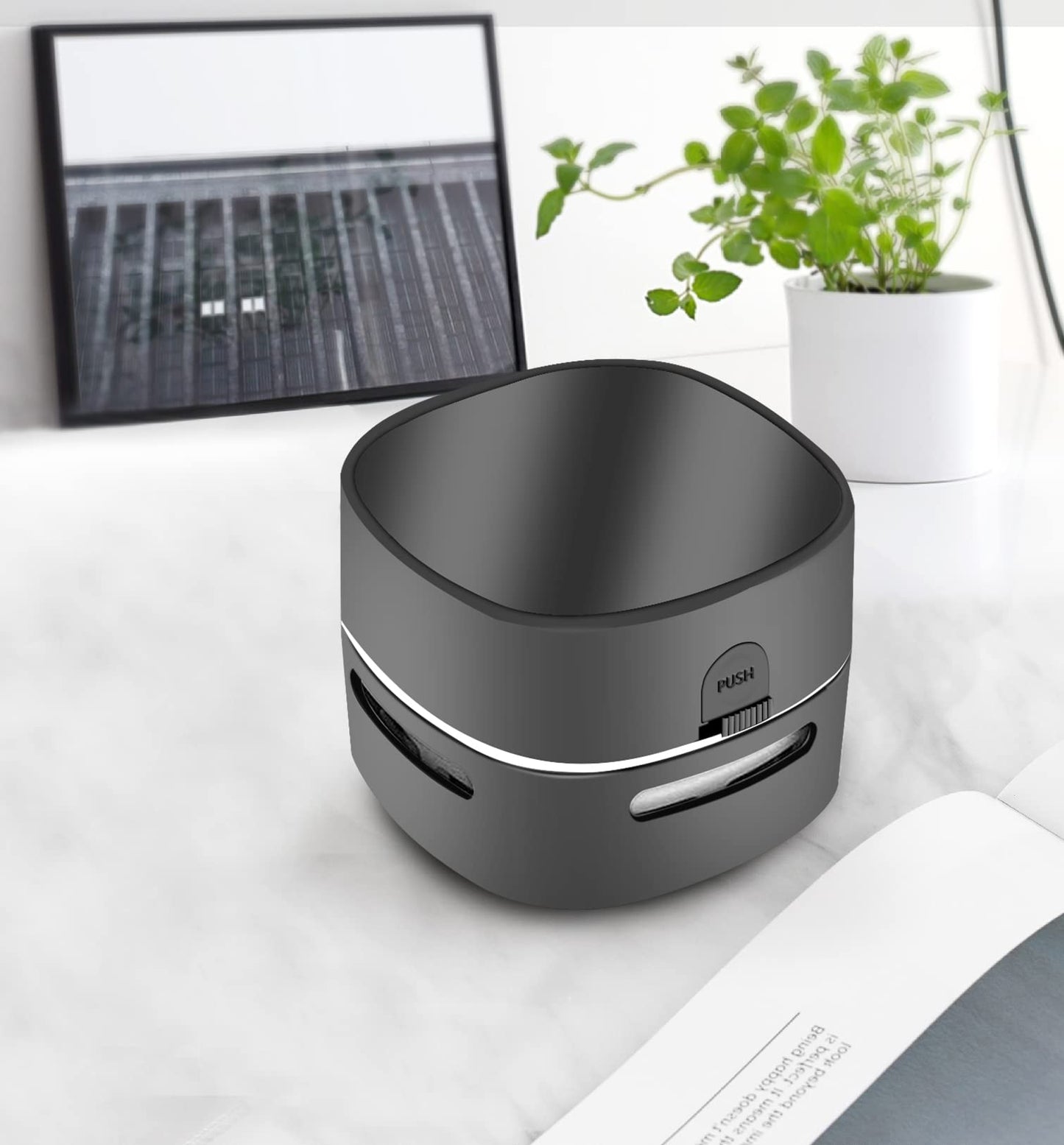 ODISTAR Mini Desktop Vacuum Cleaner for Table Dust (Black AA Battery)