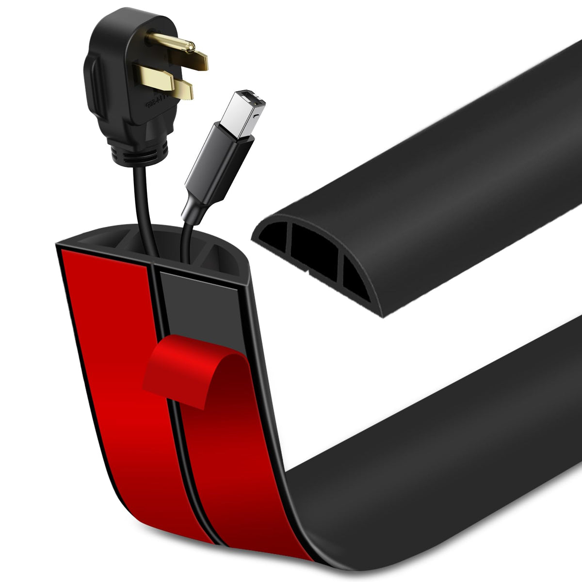 LSGCQ Floor Cord Cover Self Adhesive Cord Hider Floor Cable Management