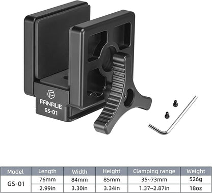 FANAUE GS-01Arca Swiss Rifle Saddle Mount, Hunting Tripod Clamp with Quick Release Plate, Shooting Tripod Rest, Enhanced Accuracy Ball Head & Adapter for Hunting and Shooting