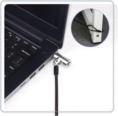 I3C Laptop Cable Lock Hardware Security Cable Lock Anti Theft 6.7FT Cable Lock Compatible with Laptop Anti-Theft Security Locking Cable Compatible for Wedge Type Slot(6 * 2.5mm)