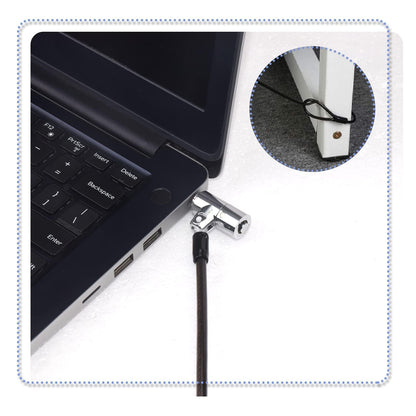 I3C Laptop Cable Lock Hardware Security Cable Lock Anti Theft 6.7FT Cable Lock Compatible with Laptop Anti-Theft Security Locking Cable Compatible for Wedge Type Slot(6 * 2.5mm)