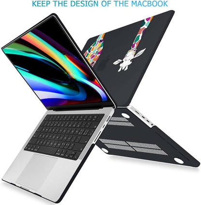 Mektron Case for MacBook Pro 16" M4 A3403 A3186 M3 A2991 M2 A2780 M1 A2485 (2021/2023/2024) Pro/Max with Touch ID, Hard Shell Plastic Laptop Cover Keyboard Cover Screen Protector, Black