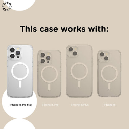 PopSockets iPhone 15 Pro Max Phone Case w/MagSafe- Clear