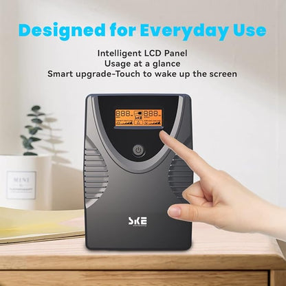 Ups Battery Backup and Surge Protector,Computer Uninterruptible Power Supply Units,Battery Backup Intelligent LCD,SKE Back UPS, Battery Backup for Computer 625VA/360W