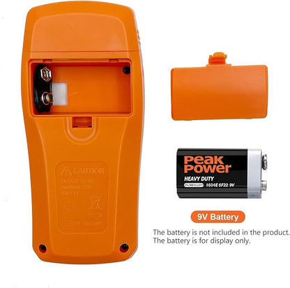 Digital Wood Moisture Meter Wood Humidity Tester Hygrometer Timber Damp Detector Large LCD Display (Orange)