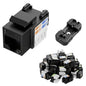 Iwillink 10Gbps Cat6 Keystone Jack RJ45 Modular Ethernet Jack Insert, Punch Down Adapter 25-Pack with Stand, Black