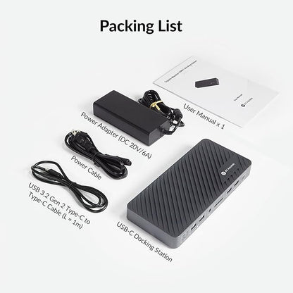 Docking Station Triple Monitor, 4K@60Hz (2 DP + 1 HDMI), 100W Laptop Charging, 10Gbps USB-C/A, Ethernet, Audio, SD, Plug & Play USB-C Dock for MacBook/Chrome/Dell/HP/Lenovo