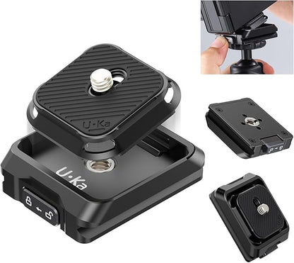 ULANZI UKA01 Quick Release Plate Kit, Arcac/F38 Interface Camera Quick Release Plate Mount Quick Setup w/ 1/4" to 3/8" Screw Thread Gimbles Sliders Tripods Adapter for Sony/Nikon/DJI/Fuji