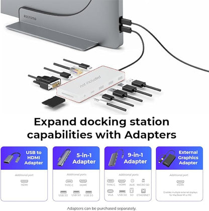 Dock for 16" Apple MacBook Pro - Docking Station - Connect Dual Displays w/Two Thunderbolt 4 USB-C Ports - Mac Docking Station Hub - Supports MacBook Pro 16 (2021-2024, M1,M2,M3,M4 Pro & Max)
