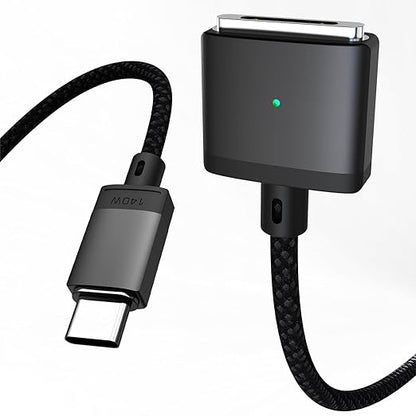 USB-C to Magnetic 3 Cable 140W, Safe Charging Cable Compatible with MacBook Pro 2021 M1 Pro & Max 14" 16", MacBook Air 2022 M2, Pro 2023 M2 Pro & Max 14" 16" - 6.6ft, Black
