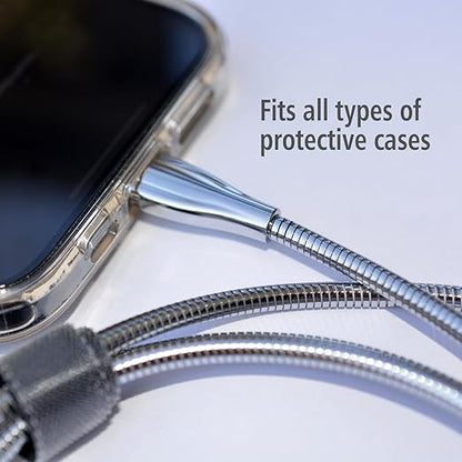 Metal Braided Wire USB C to USB C Cable 6ft, 2Pack, 60W 3A, Stainless Steel, Strong Durable Wire, Tangle Free, Pets Chewing Proof, Silver